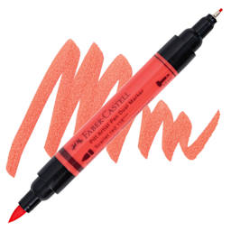 Faber-Castell Pitt Artist Pen Dual Tip Marker - Scarlet Red 118 marker and swatch