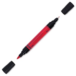 Faber-Castell Pitt Artist Pen Dual Tip Marker - Deep Scarlet Red 119 with caps removed