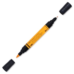 Faber-Castell Pitt Artist Pen Dual Tip Marker - Dark Chrome Yellow 109 with caps removed