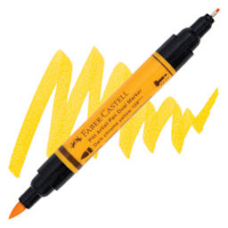 Faber-Castell Pitt Artist Pen Dual Tip Marker - Dark Chrome Yellow 109 marker and swatch