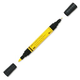 Faber-Castell Pitt Artist Pen Dual Tip Marker - Cadmium Yellow 107 with caps removed