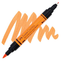 Faber-Castell Pitt Artist Pen Dual Tip Marker - Orange Glaze 113 marker and swatch