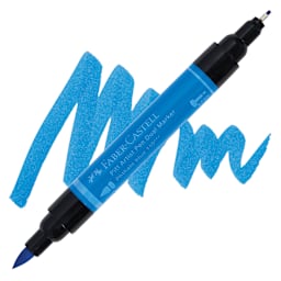 Faber-Castell Pitt Artist Pen Dual Tip Marker - Phthalo Blue 110 marker and swatch
