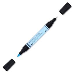 Faber-Castell Pitt Artist Pen Dual Tip Marker - Ice Blue 148 with caps removed
