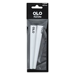 Olo Brush Handles - White, Pkg of 2 front of package