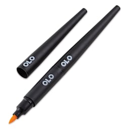 Olo Black Brush Handles with one handle attached to Brush-Tip Marker Half (sold separately)