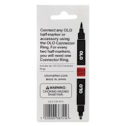 Olo Connector Rings - Red, Pkg of 10 back of package