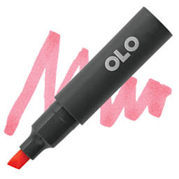 Olo Chisel-Tip Half Marker - R0.3 Coral marker and swatch