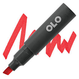 Olo Chisel Tip Half-Marker - R0.5 Vermilion -marker and swatch