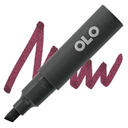 Olo Chisel-Tip Half Marker - R1.8 Maroon marker and swatch