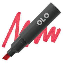 Olo Chisel-Tip Half Marker - R1.5 Lingonberry marker and swatch