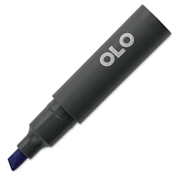 Olo Chisel-Tip Half Marker - B0.6 Lapis Lazuli with cap off