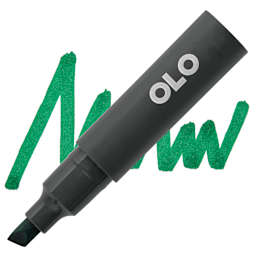 Olo Chisel-Tip Half Marker- G1.7 Evergreen marker and swatch
