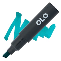 Olo Chisel-Tip Half Marker - BG2.5 Viridian - Marker and Swatch