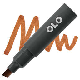 Olo Chisel-Tip Half Marker - O2.7 Cinnamon marker and swatch