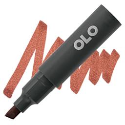 Olo Chisel-Tip Half Marker - OR4.7 Chocolate marker and swatch
