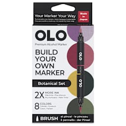Olo Brush Dual-Tip Markers - Set of 8, Botanical, front of the packaging