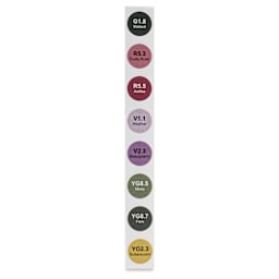 Olo Chisel Dual-Tip Markers - Set of 8, Botanical colors with codes