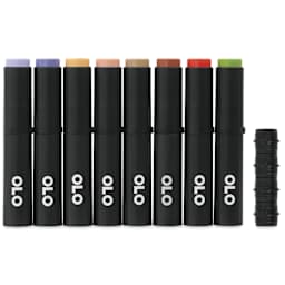 Olo Brush Dual-Tip Markers - Set of 8, Architecture, cap on