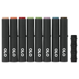 Olo Chisel Dual-Tip Markers - Set of 8, Urban, caps on