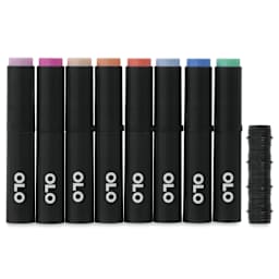 Olo Brush Dual-Tip Markers - Set of 8, Manga 1, cap on