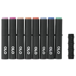 Olo Chisel Dual-Tip Markers - Set of 8, Manga 1, caps on