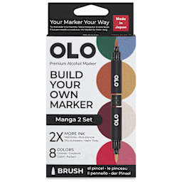 Olo Brush Dual-Tip Markers - Set of 8, Manga 2, front of the packaging