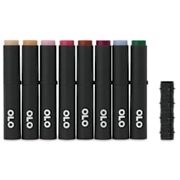 Olo Chisel Dual-Tip Markers - Set of 8, Manga 2, caps on