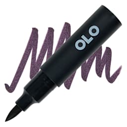 Olo Brush-Tip Half Marker - RK Red Black marker and swatch