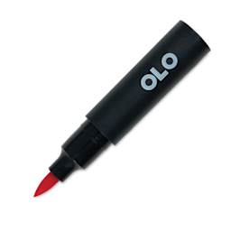 Olo Brush-Tip Half Marker - R0.5 Vermilion with cap off