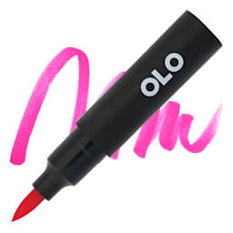 Olo Brush-Tip Half Marker - RV1.5, Bougainvillea - Marker and Swatch