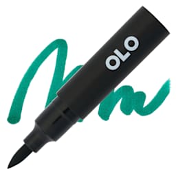 Olo Brush-Tip Half Marker - G0.6, Emerald - Marker and Swatch