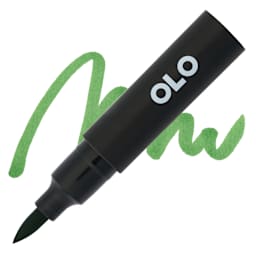 Olo Brush-Tip Half Marker - YG1.6, Matcha - Marker and Swatch