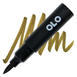 Olo Brush-Tip Half Marker - Y8.7 Dark Bronze marker and swatch