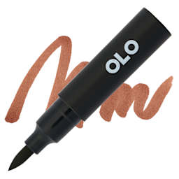 Olo Brush-Tip Half Marker - O4.6, Dry Oak - Marker and Swatch