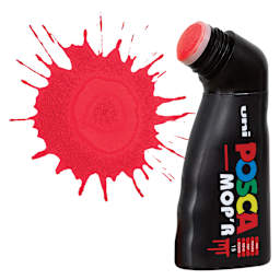 Posca Mop'r Paint Marker - Red, marker with swatch