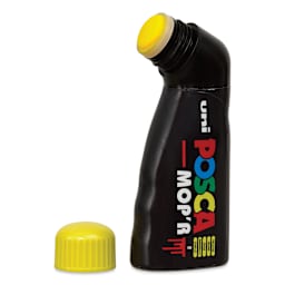 Posca Mop'r Paint Marker - Yellow with cap off