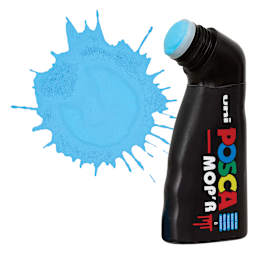 Posca Mop'r Paint Marker - Light Blue, marker with swatch