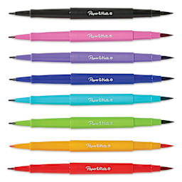 Paper Mate Flair Dual Tip Pens - Set of 8, caps off