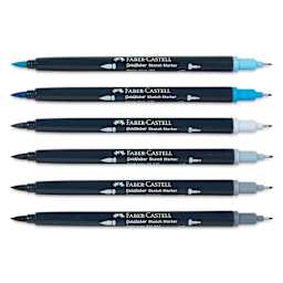 Faber-Castell Goldfaber Sketch Dual-Tip Markers - Production Design, Set of 6, caps off