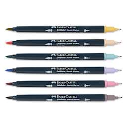 Faber-Castell Goldfaber Sketch Dual-Tip Markers - Fashion, Set of 6, caps off