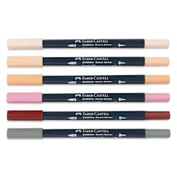 Faber-Castell Goldfaber Sketch Dual-Tip Markers - Portrait, Set of 6, caps on