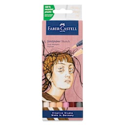 Faber-Castell Goldfaber Sketch Dual-Tip Markers - Portrait, Set of 6, front of the packaging