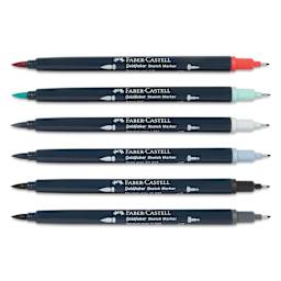 Faber-Castell Goldfaber Sketch Dual-Tip Markers - Car Design, Set of 6, caps off