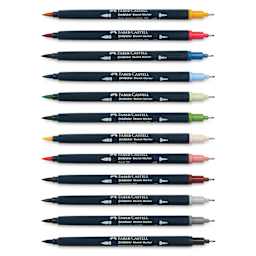 Faber-Castell Goldfaber Sketch Dual-Tip Markers - Assorted Colors, Set of 12, caps off