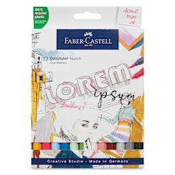 Faber-Castell Goldfaber Sketch Dual-Tip Markers - Assorted Colors, Set of 12, front of the packaging