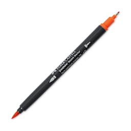 Faber-Castell Goldfaber Sketch Dual-Tip Marker - 115 Dark Cadmium Orange, caps off