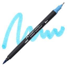 Faber-Castell Goldfaber Sketch Dual-Tip Marker - 451 Saltwater Blue, swatch and marker