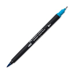 Faber-Castell Goldfaber Sketch Dual-Tip Marker - 449 Azure Blue, caps off