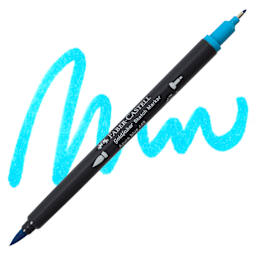 Faber-Castell Goldfaber Sketch Dual-Tip Marker - 449 Azure Blue, swatch and marker